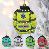Artparel Personalized EMT Ornament EMT Paramedics Ornament Emergency Medical Ornament Shaped Print Plastic Christmas Tree Hanging Pine Decorations for Kid Couple Friends Family Doctor (EMT 9)