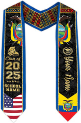 Pretyprints Ecuador Graduation Stole, Ecuadorians American Flag Graduation Sash 2025, Ecuadorians Graduation Sash