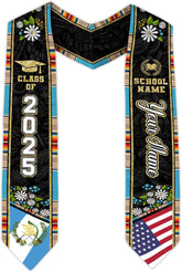 Pretyprints Custom Guatemalan Graduation Sash Custom Guatemalan American Flag Graduation Sash 2025 Guatemala Graduation Stole