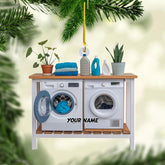 Personalized Washing Machine Christmas Ornament,Home Appliance Consumer Electronics Christmas Ornament, Clothes Washer Christmas Tree Decor, Washing Machines Ornament (Acrylic, Style 4)