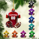Piratify Personalized Name Football Ornaments 2024, Customized Football Christmas Ornaments Wood, Acrylic Ornament Christmas Tree Hanging Ornament Pine Tree Decorations for Football Team (FB9)