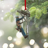 HomeDesign Personalized Lineman Ornament Custom Lineman Ornaments Line Man Christmas Ornaments Gifts for Lineman Ornament Lineman Christmas Hanging Ornament Lineman Gift Xmas Tree (Lm21)