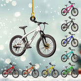 Piratify Personalized Bicycle Ornament for Christmas Tree, Dirt Bike Ornament, Mountain Biking 2D Flat Ornaments for Decorations, Custom Name Xmas Gifts (Style 4)