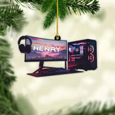 Personalized Computer Ornament 2024, Computer Ornaments for PC Game Player, PC Game Player Decoration, Gaming Christmas Ornament, Acrylic 2DShape Flat Computer Ornament for Gamer (PC 6)