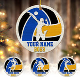 mostprints Personalized Volleyball Ornament, Volleyball Christmas Ornament, Beach Volleyball Gift for Volleyball Players Volleyball Ornament Christmas Tree Volleyball Team Gifts (V8)