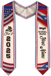 Personalized Puerto Rican Graduation Stole, Puerto Rican Graduation Sash 2025, Puerto Rico Graduation Sash
