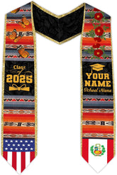 Pretyprints Peruvians Graduation Sash, Peru Graduation Stole Custom Personalized Peruvians American Flag Graduation Sash 2025