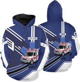 Leeprints Personalized EMT Hoodie EMS Sweatshirt Custom EMS Zip Hoodie Paramedic Uniform Emergency Medical Technician Shirts