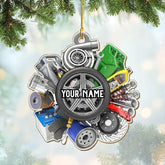 mostprints Personalized Mechanic Tools Ornaments, Custom Mechanic Christmas Ornaments, Mechanic Worker Lover, Gift Ornament Christmas Tree Hanging Pine Decorations, Mechanic Gift (M12)