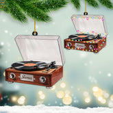 Personalized Vinyl Records Machine Ornament, Vinyl Record Ornament, Music Ornament, Vinyl Ornament, Record Ornament, Gift for Music Lover, Ornament 2024 for Music Player Ornament (RC6)