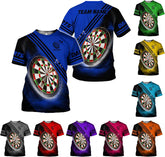 Artparel Personalized Dart Shirts for Men, Dart Polo 3D Shirts Custom Name Shirt, American Flag Shirt Unisex Shirt Size S-5XL