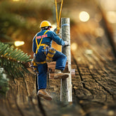 HomeDesign Personalized Lineman Ornament Custom Lineman Ornaments Line Man Christmas Ornaments Gifts for Lineman Ornament Lineman Christmas Hanging Ornament Lineman Gift Xmas Tree (Lm5)