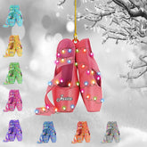 Ballet Dancer Ornament, Personalized Ballet Dancer Pointe Shoes with Christmas Light Shape Flat Ornament, Gifts for Ballet Lovers, Her, Friend, Ballet Christmas Ornament (Multi 7)