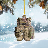 Artparel Custom Military Uniform Boots Hat Ornament 2024 Army Xmas Ornament Gifts Military American Soldier Christmas Ornament Gift for Veterans Army Ornaments for Christmas Tree Home Decor (AM1)