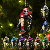 Artparel Personalized Football Ornament Customized Football Christmas Ornaments Football Ornament Christmas Hanging D��cor Gift for Football Fans Football Gifts Gift for Football Player (FB 19)