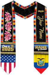 Pretyprints Ecuador Graduation Stole, Ecuadorians American Flag Graduation Sash 2025, Ecuadorians Graduation Sash