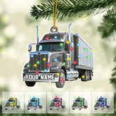 Artparel Custom Truck Ornament 2024 Truck Driver Ornament Truck Ornament Christmas Truck Ornaments for Christmas Tree Ornament Gifts for Trucker Red Truck Head Christmas (Truck4)