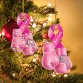 Ligthuy Personalized Name Breast Cancer Ornament 2024, Survivor Ornament, Breast Cancer Ornaments for Tree, Breast Cancer Survivor Ornament for Christmas, Xmas (Multi 1)
