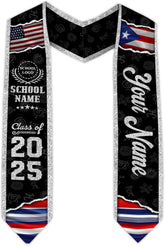 Personalized Puerto Rican Graduation Stole, Puerto Rican Graduation Sash 2025, Puerto Rico Graduation Sash