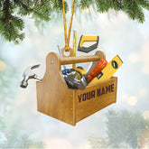 Personalized Construction Ornaments for Christmas Tree 2024, Construction Tree Ornaments Construction Ornament, Construction Tool Box Hard Hat Heavy Equipment Xmas Gift for Blue Collar Workers (W19)