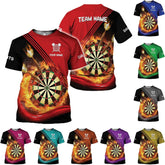 Artparel Personalized Dart Shirts for Men, Dart Polo 3D Shirts Custom Name Shirt, American Flag Shirt Unisex Shirt Size S-5XL