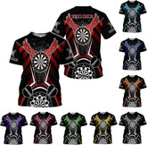 Artparel Personalized Dart Shirts for Men, Dart Polo 3D Shirts Custom Name Shirt, American Flag Shirt Unisex Shirt Size S-5XL