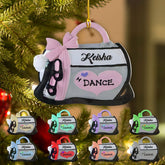 Ballet Dancer Ornament, Personalized Ballet Dancer Pointe Shoes with Christmas Light Shape Flat Ornament, Gifts for Ballet Lovers, Her, Friend, Ballet Christmas Ornament (Multi 15)