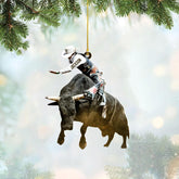 Personalized Bull Riding Christmas Ornament, Rodeo Christmas Ornaments, Custom Bull Rider Ornament, Cowboy Ornaments 2024, Cowboy Gift for Cowboy Western Christmas Tree Hanging Gifts Xmas Decor (Br2)