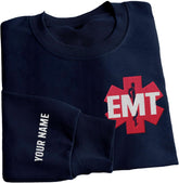 Leeprints Personalized EMT Embroidered Sweatshirt EMS Sweatshirt EMS Hoodie Paramedic Uniform Emergency Medical Technician