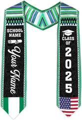 Pretyprints Custom Nigerian Graduation Sash, Nigeria Graduation Stole Customize, Nigerian American Flag Graduation Sash 2025