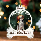 MAPrints Personalized Dog Ornament, Upload Image, Custom Photo Dog Ceramic Memorial Ornament, Dog First Christmas Ornament 2024, Pet Ornaments, Dog Memorial Gifts for Loss of Dog (Dog 5)