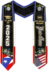 Personalized Puerto Rican Graduation Stole, Puerto Rican Graduation Sash 2025, Puerto Rico Graduation Sash