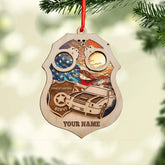 MAPrints Personalized Police Ornaments, Police Christmas Shape Flat Ornament, Police Hanging Ornament Printed, Police Officer Ornament, Police Hat Ornament, Police Car Ornament (PL 3)