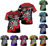 Artparel Personalized Dart Shirts for Men, Dart Polo 3D Shirts Custom Name Shirt, American Flag Shirt Unisex Shirt Size S-5XL