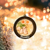 Personalized Ramen Christmas Ornament, Ramen Noodles Christmas Ornament 2024, Ramen Noodle Ornament Ramen Ornaments Gifts for Food Lover Custom Ramen Noodle Bowl Ornament Tree Hanging Decor (Ramen 7)