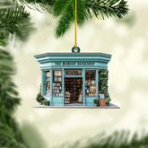 Personalized Bookshop Ornament 2024, Christmas Bookstore Ornament, Gift for Book Lovers, Christmas Book Tree Ornament Book Worm Ornaments, Bookish Ornament, Librarian Xmas 2D Flat Decoration (B7)