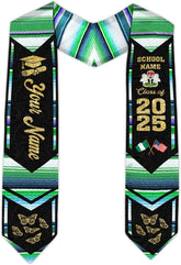 Pretyprints Custom Nigerian Graduation Sash, Nigeria Graduation Stole Customize, Nigerian American Flag Graduation Sash 2025