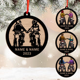 MAPrints Personalized Name Motorcycle 2 Layered Wood Ornament, Motorcycle Christmas Layered Wood Ornament, Biker Gift, Motorcycle Gifts, Motorcycle Home Decor Ornaments for Motorcycle Lovers (Style 3)