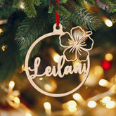Personalized Hibiscus Hawaiian Christmas Ornaments, Hibiscus Flowers Decor, Hibiscus Decorations, Hibiscus Ornament for Christmas Tree, Hibiscus Flowers Decorative Hanging Ornaments (ON1041)