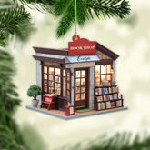 MAPrints Personalized Christmas Bookstore Ornament, Bookshop 2024 Christmas Tree Decorations, Bookshop for Book Lovers Librarian Book Club Ornament, 2D Flat Acrylic Bookstore Stacked Ornament (BS 1)