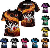 Personalized Bowling Shirt Custom Name Bowling Jersey Shirts Gift for Women & Men Womens Polo Team 3D Unisex Short Sleeve