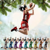 Artparel Personalized Basketball Ornaments, Basketball Christmas Ornament, Car Ornament, Custom Basketball Player Ornament, Basketball Ornaments for Christmas Tree, Custom Basketball Ornament (BKB 1)
