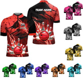 Rivelus Personalized Bowling Jersey 3D, Bowling Shirts for Team, Bowling Shirt Unisex for Men Women, Bowling Polo Shirts