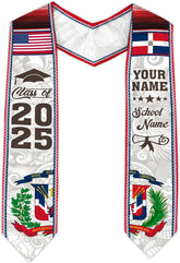 Pretyprints Custom Dominican Sash Graduation, Dominicans Flag Graduation Sash 2025, Dominican Republic Graduation Stole