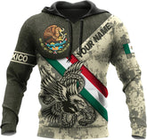 Personalized Mexico Eagle Camoflauge, Mexico Hoodie, Custom Name Mexico Hoodies for Men Unisex Hoodie, T Shirt, Zip Up Hoodie, Sweatshirt for Men AD1056