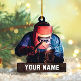 Artparel Personalized Welder Ornaments Custom Name Welder Christmas Ornament Custom Welder Gifts Welder Ornaments for Christmas Tree Welder Christmas Ornament (WD 10)