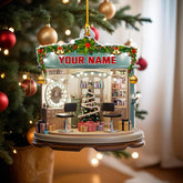 Mostefy Personalized Barber Ornaments for Christmas Tree 2024, Hair Dresser Christmas Ornaments, Hair Stylist Ornaments, Hair Salon Christmas Tree Ornaments Xmas Decor (Barber17)