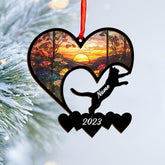 Personalized Cat Ornaments For Christmas Tree, Custom Cat Christmas Suncatcher Ornament 2024, Gift For Christmas Cat Lovers Cat Memorial Ornament, Cat Hanging Ornament Cat On The Moon (CAT 5)