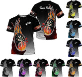 Artparel Personalized Dart Shirts for Men, Dart Polo 3D Shirts Custom Name Shirt, American Flag Shirt Unisex Shirt Size S-5XL