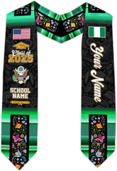 Pretyprints Custom Nigerian Graduation Sash Nigeria Graduation Stole Personalized Nigerian American Flag Graduation Sash 2025